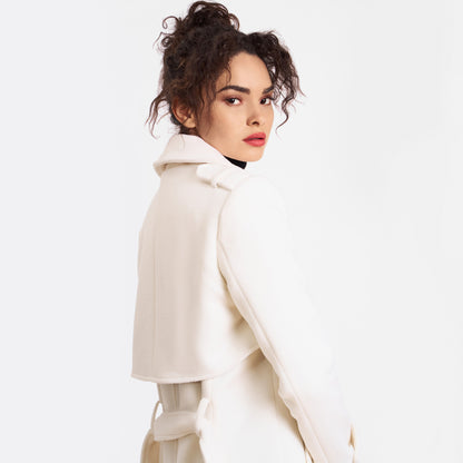 ANGORA TRENCH COAT OFF-WHITE