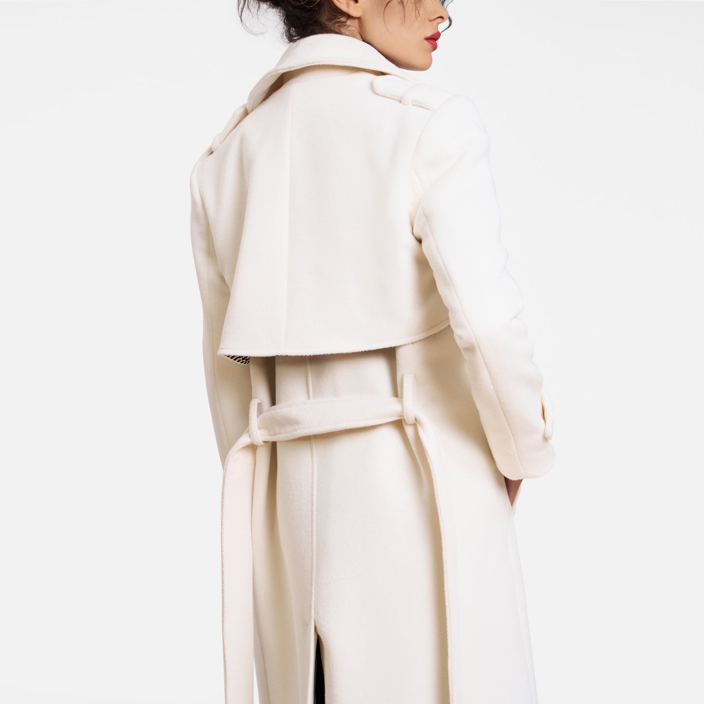 ANGORA TRENCH COAT OFF-WHITE