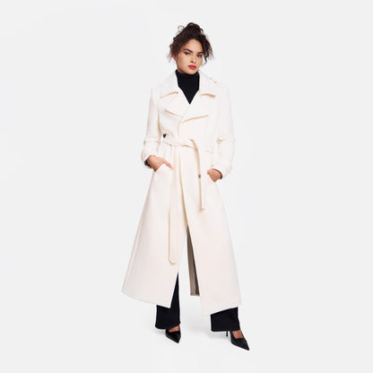 ANGORA TRENCH COAT OFF-WHITE