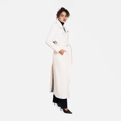 ANGORA TRENCH COAT OFF-WHITE