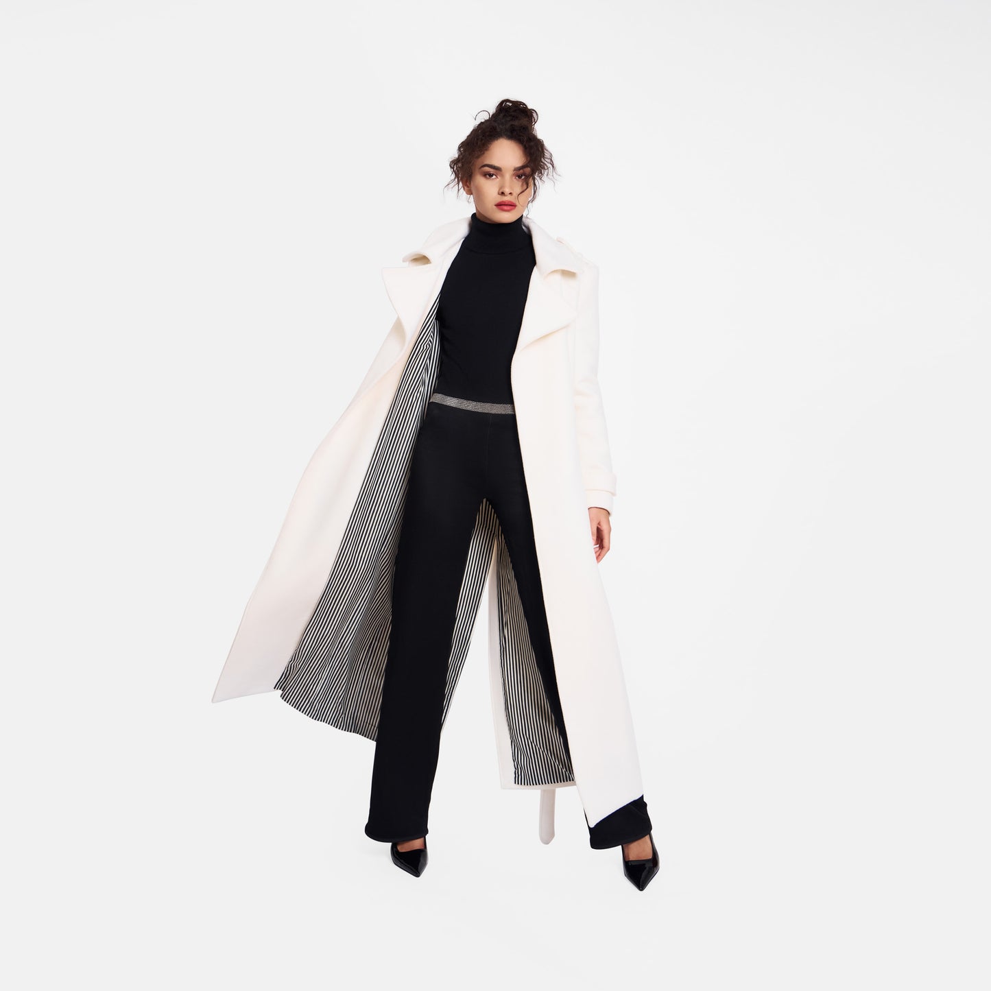 ANGORA TRENCH COAT OFF-WHITE