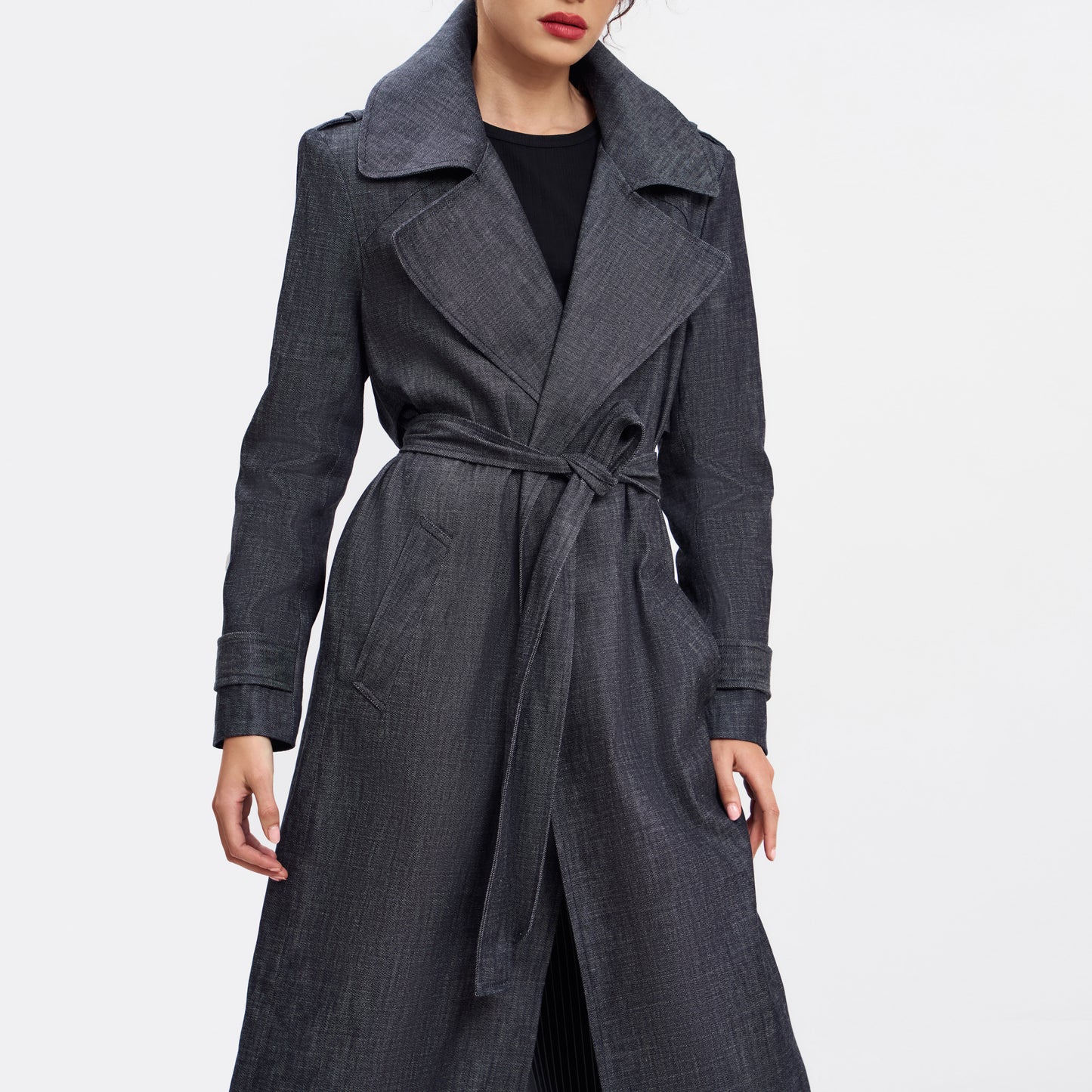 DENIM TRENCH COAT